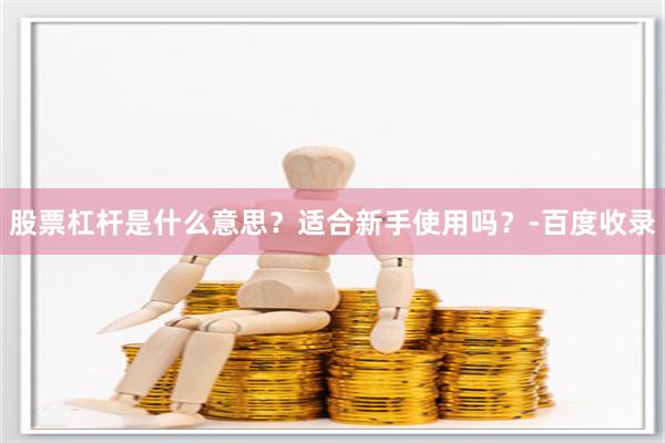 股票杠杆是什么意思？适合新手使用吗？-百度收录